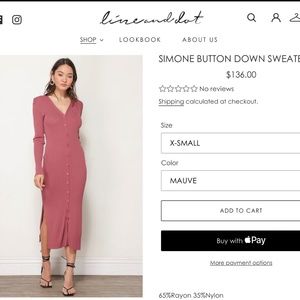 Line and Dot Button Down Sweater Dress